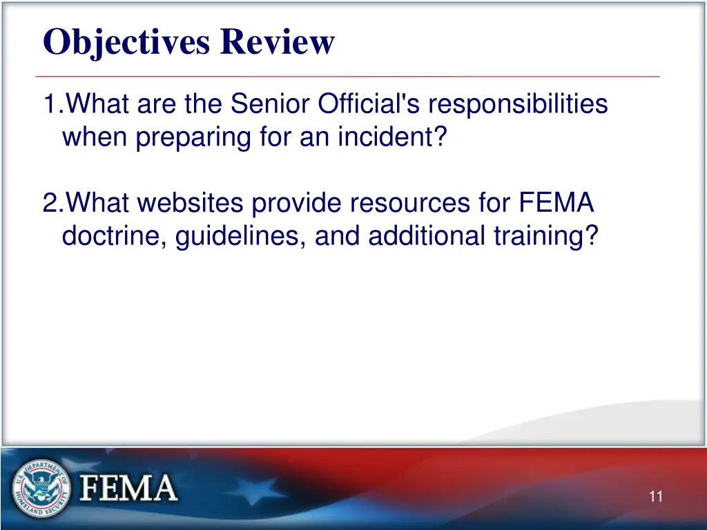 objectives review