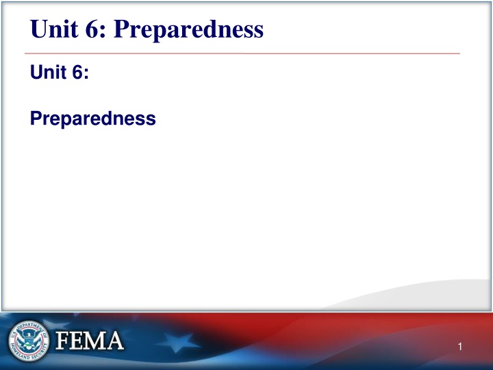 unit 6 preparedness