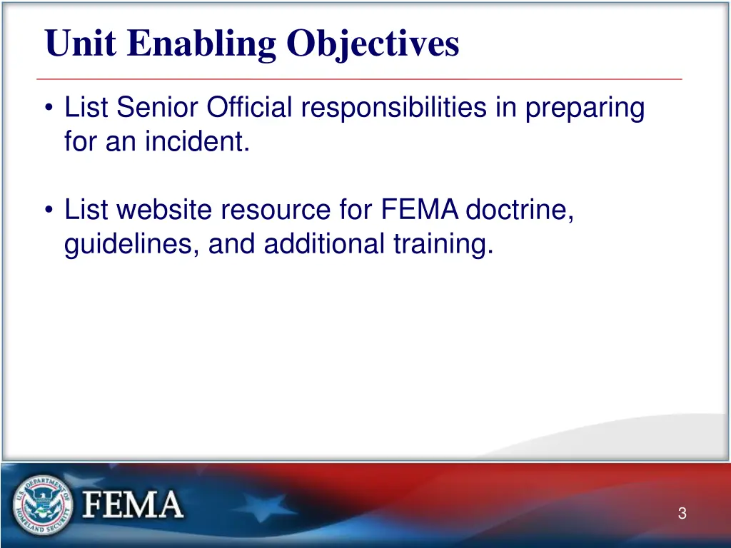 unit enabling objectives