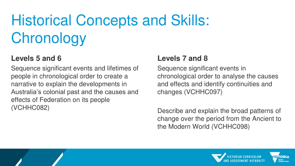 historical concepts and skills chronology
