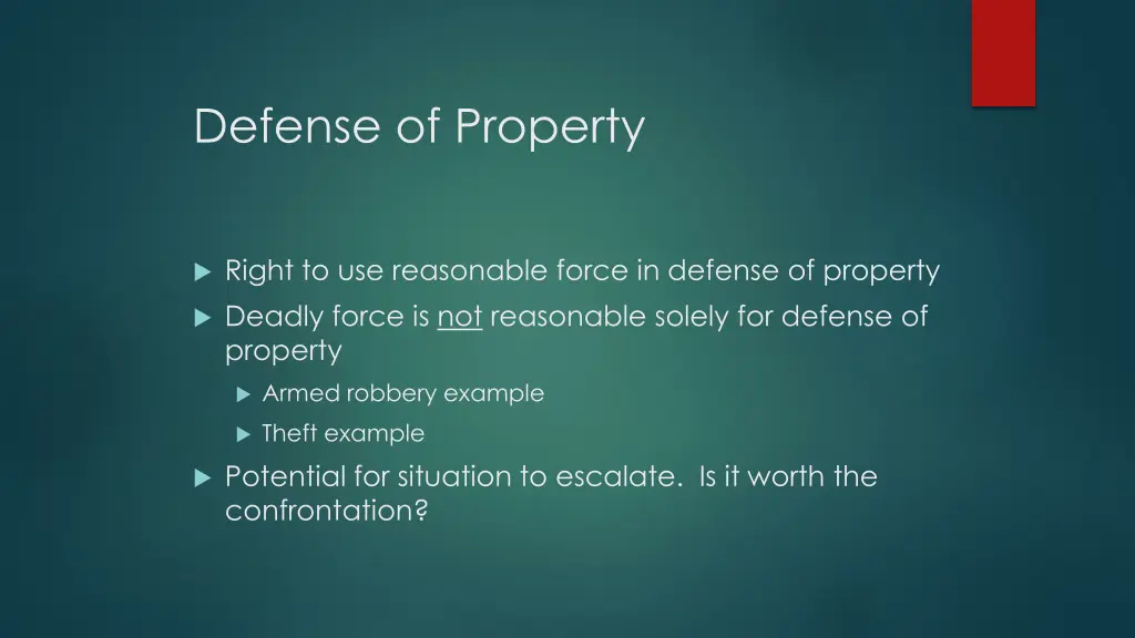 defense of property