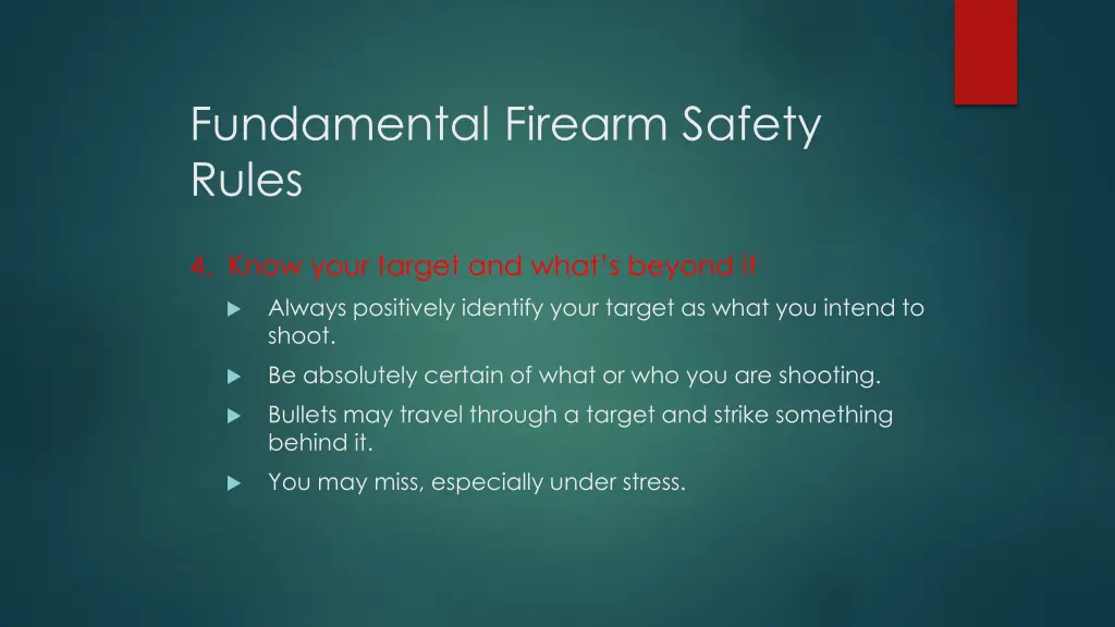 fundamental firearm safety rules 4