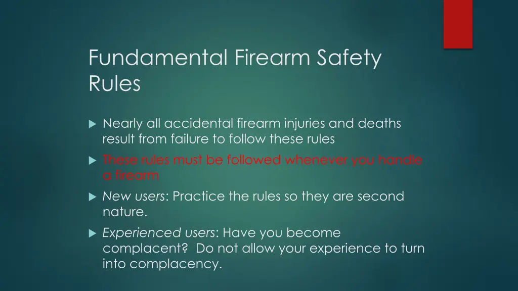 fundamental firearm safety rules