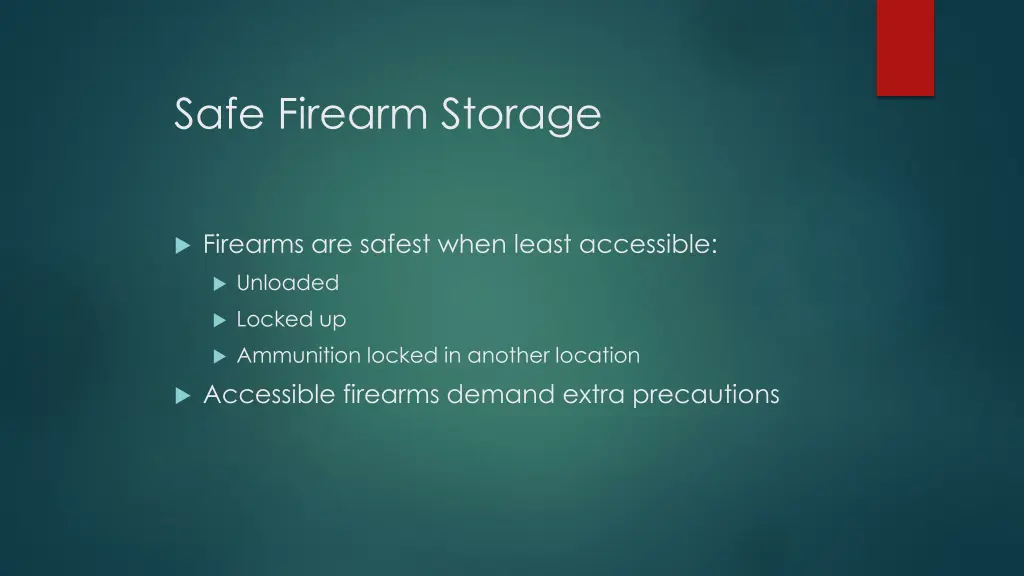 safe firearm storage