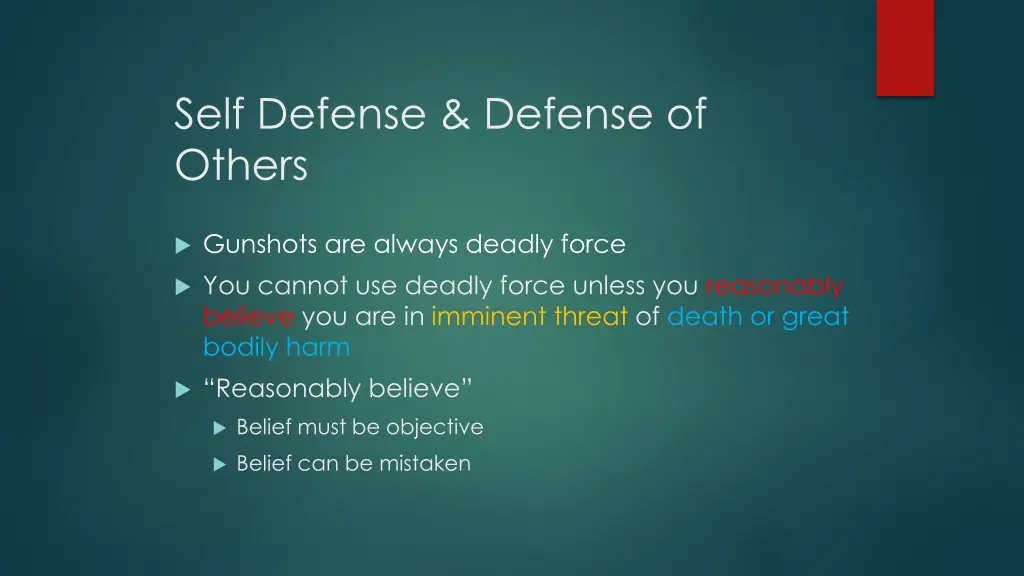 self defense defense of others