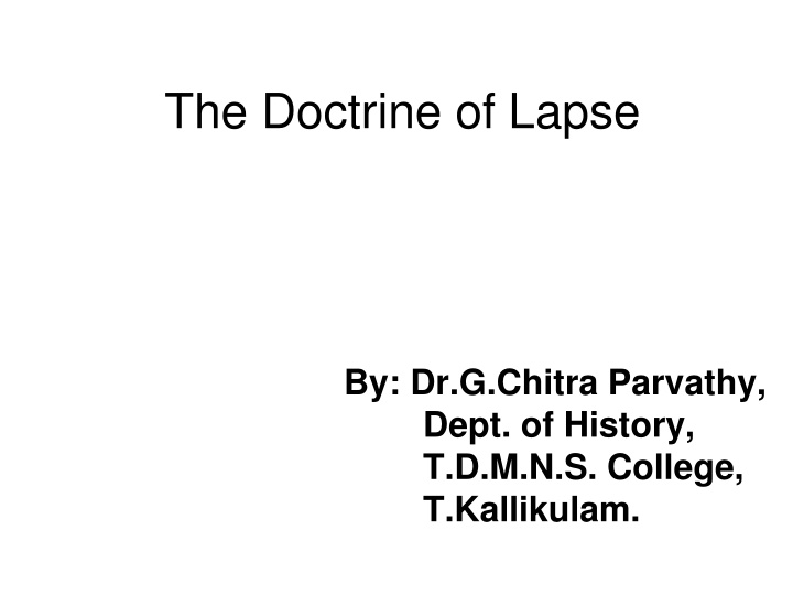 the doctrine of lapse