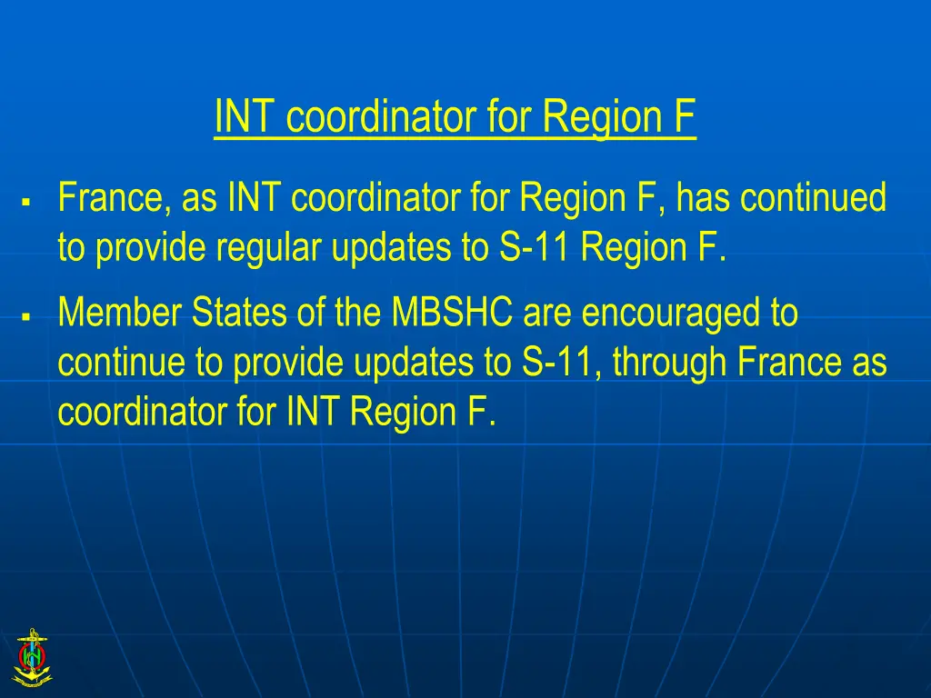 int coordinator for region f