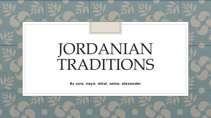 jordanian traditions