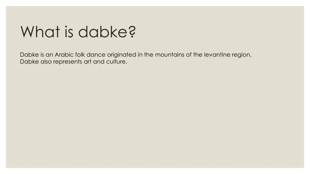 what is dabke
