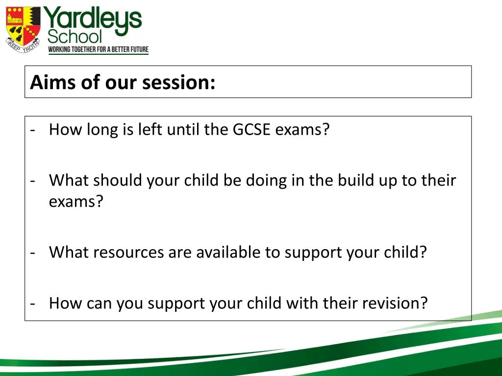 aims of our session