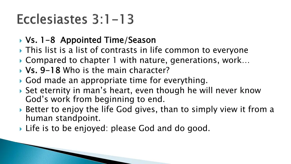 vs 1 this list is a list of contrasts in life