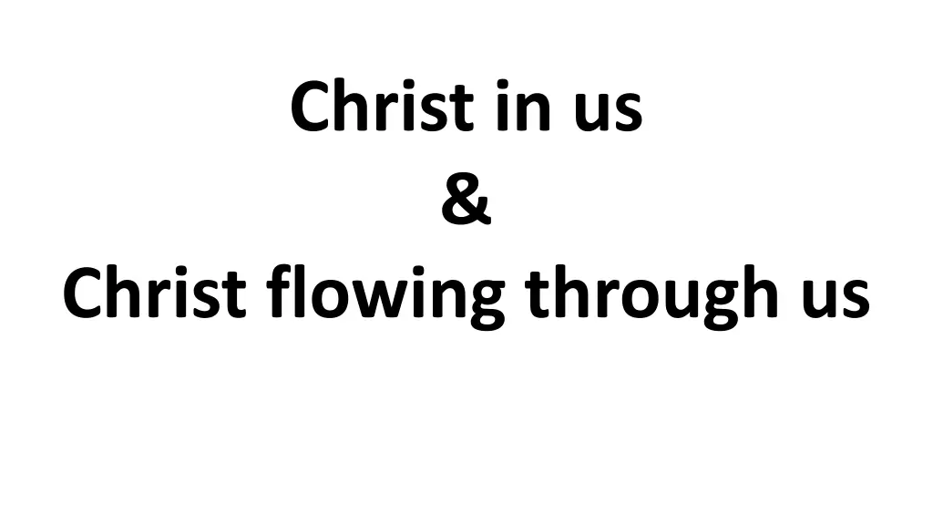 christ in us
