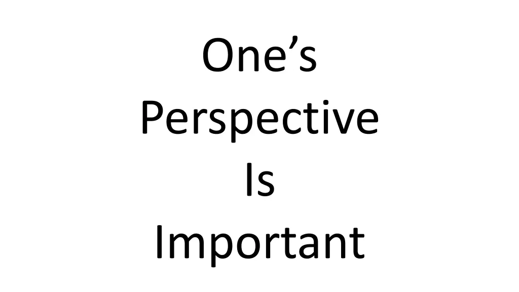 one s
