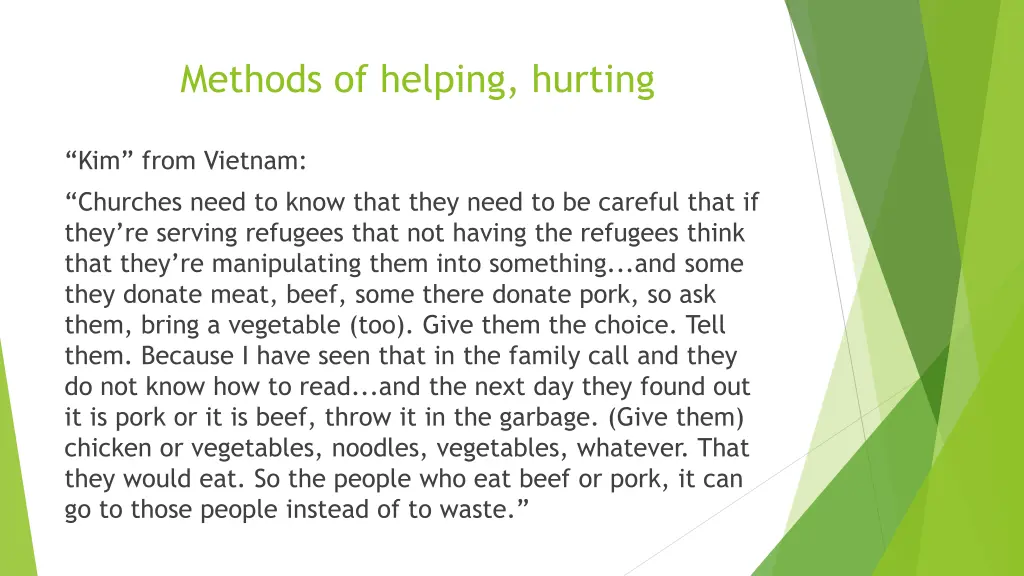 methods of helping hurting