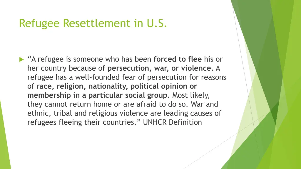 refugee resettlement in u s