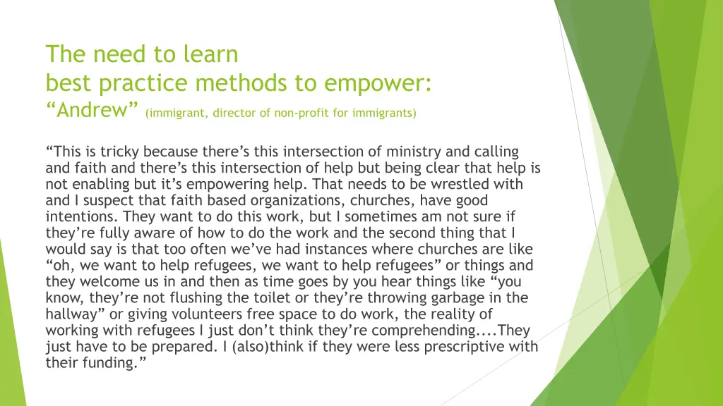 the need to learn best practice methods