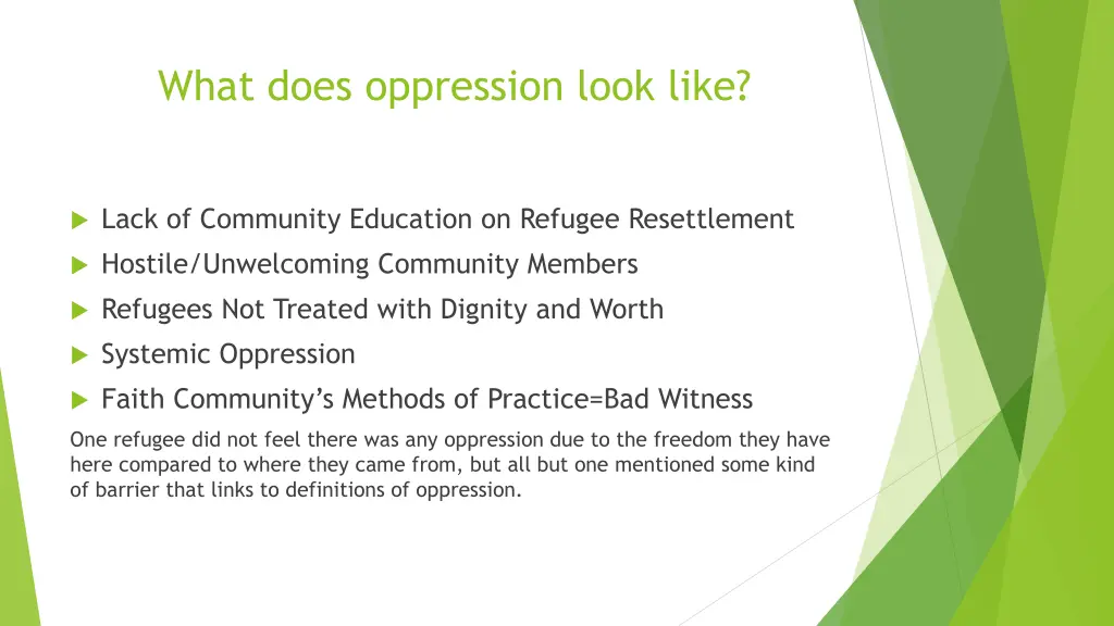 what does oppression look like