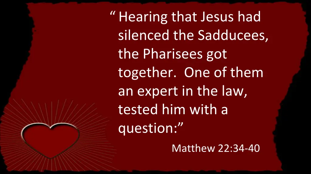 hearing that jesus had silenced the sadducees