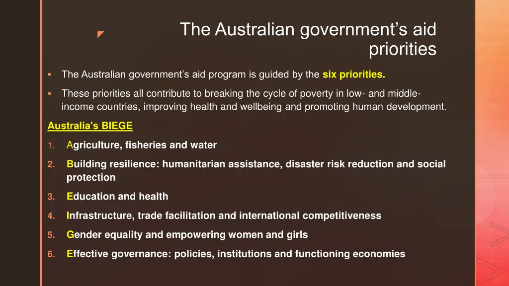 the australian government s aid