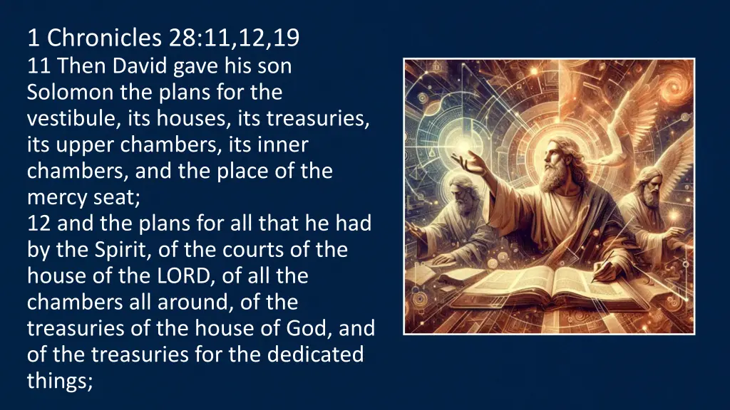 1 chronicles 28 11 12 19 11 then david gave