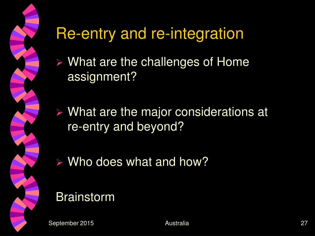 re entry and re integration