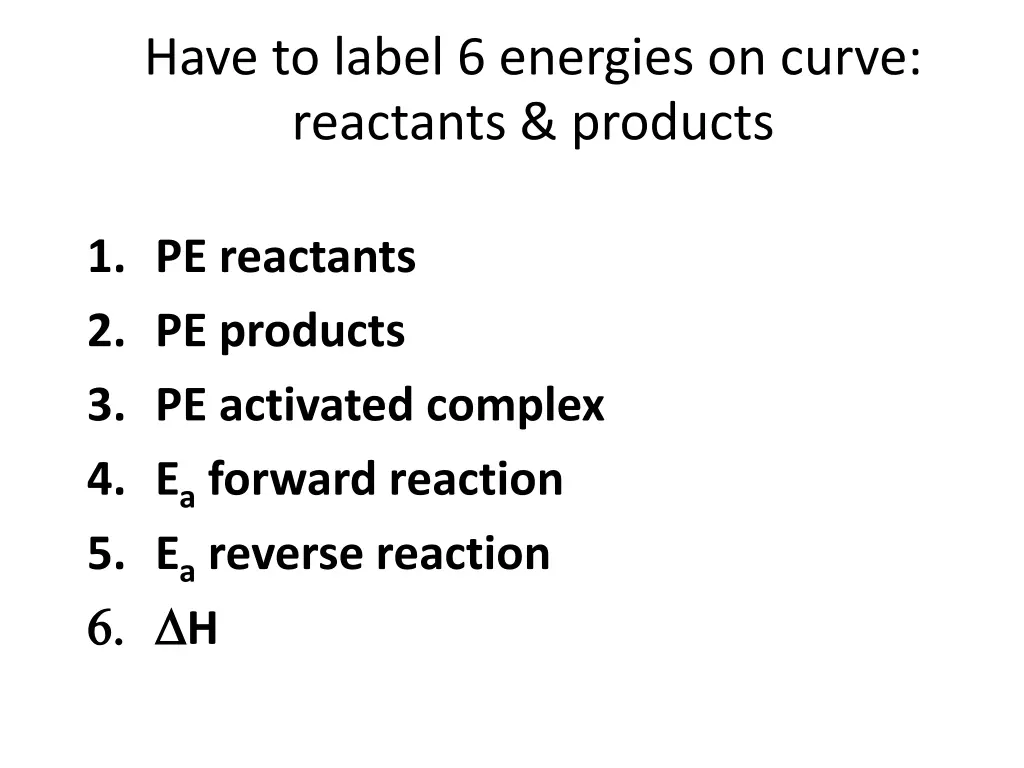 have to label 6 energies on curve reactants