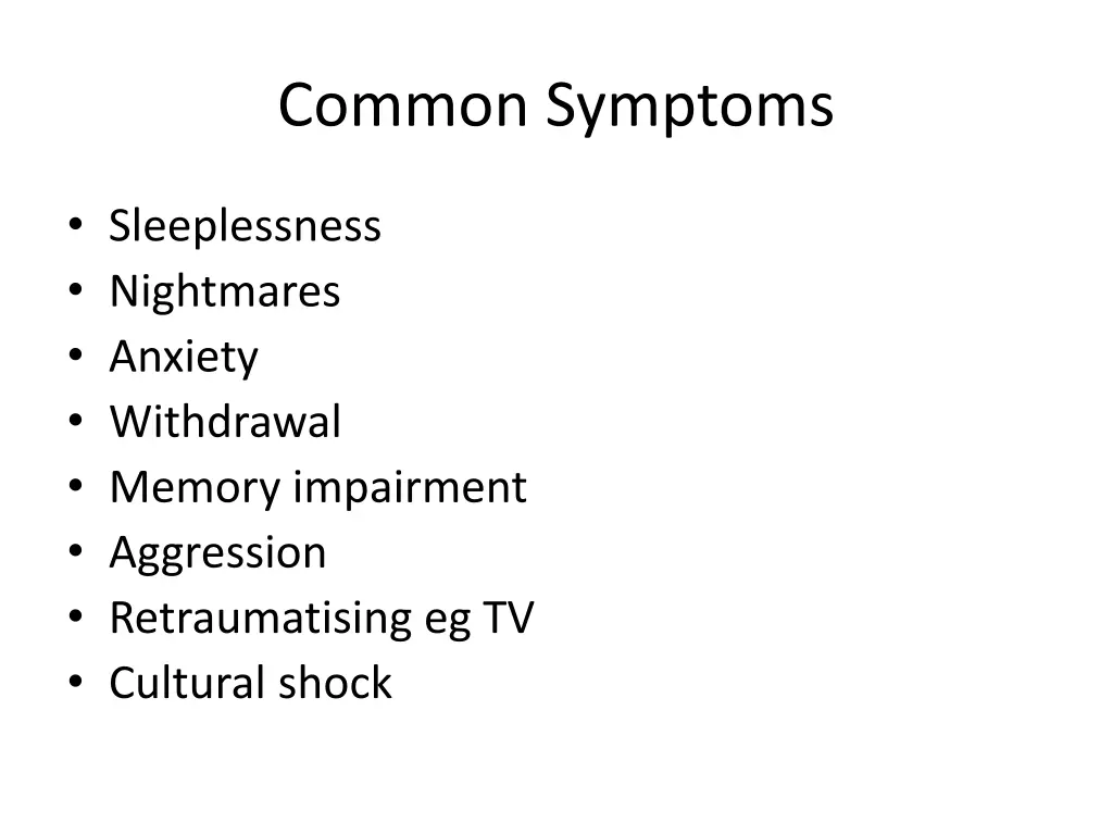 common symptoms