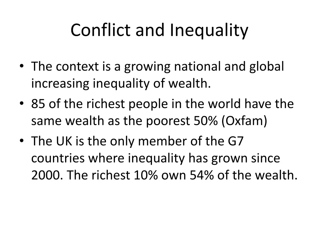 conflict and inequality