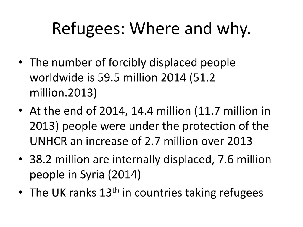 refugees where and why