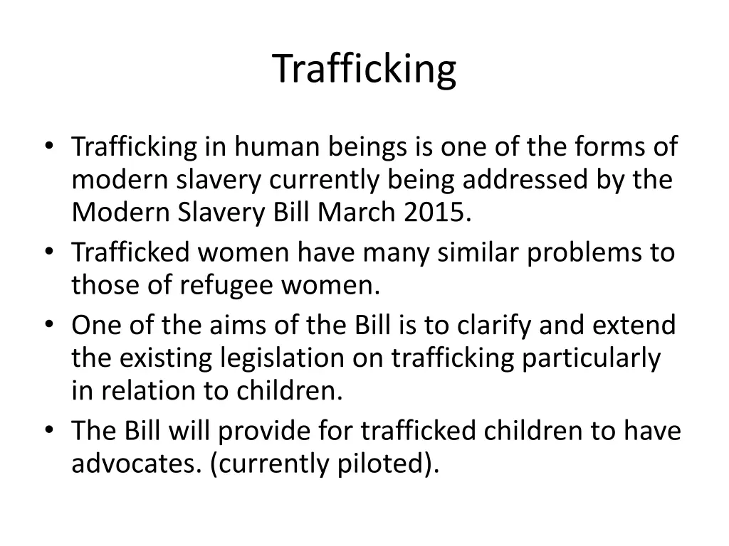 trafficking