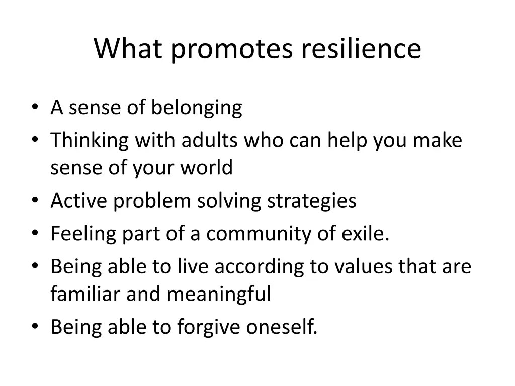 what promotes resilience