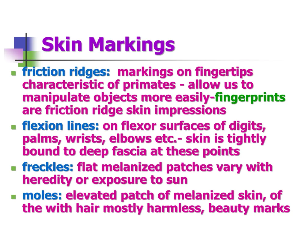 skin markings