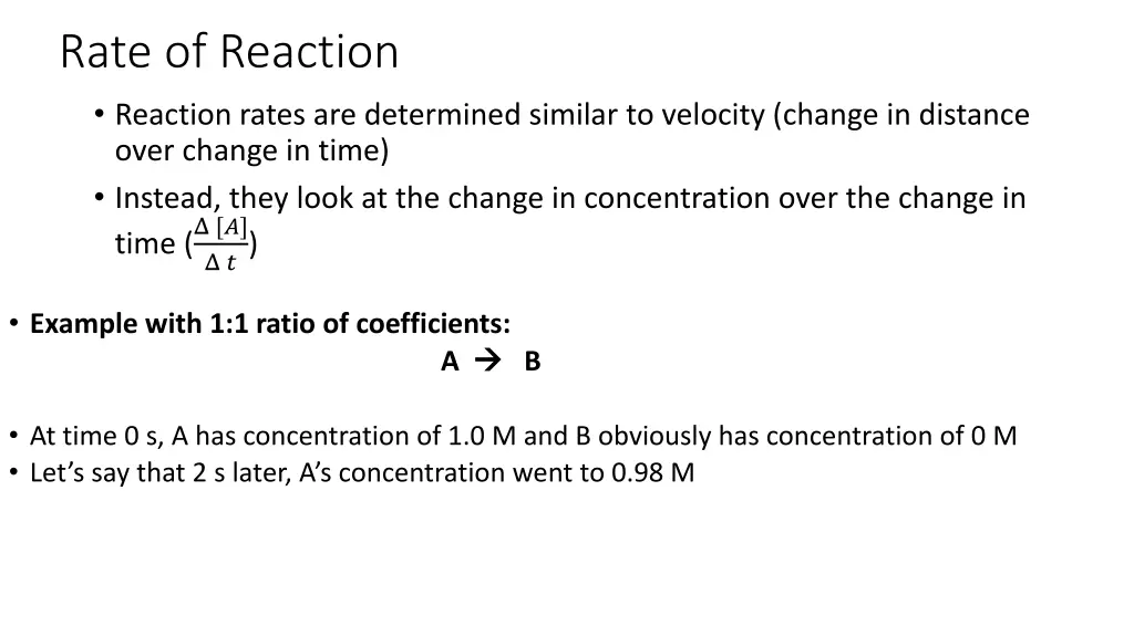 rate of reaction reaction rates are determined