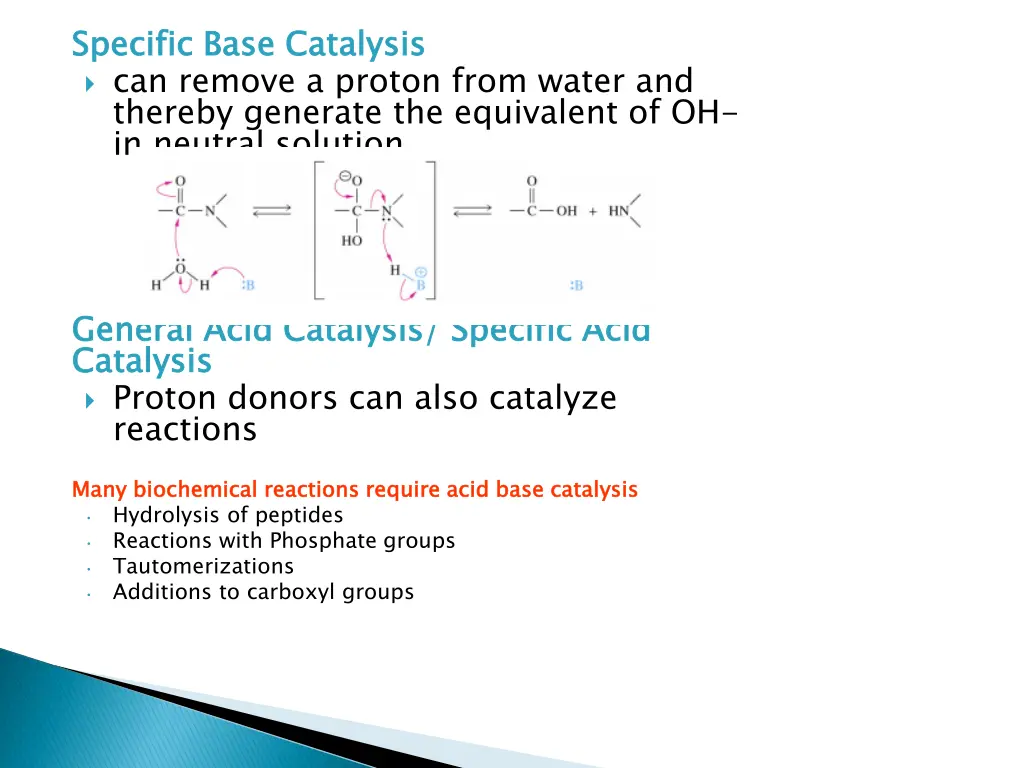 specific base catalysis can remove a proton from