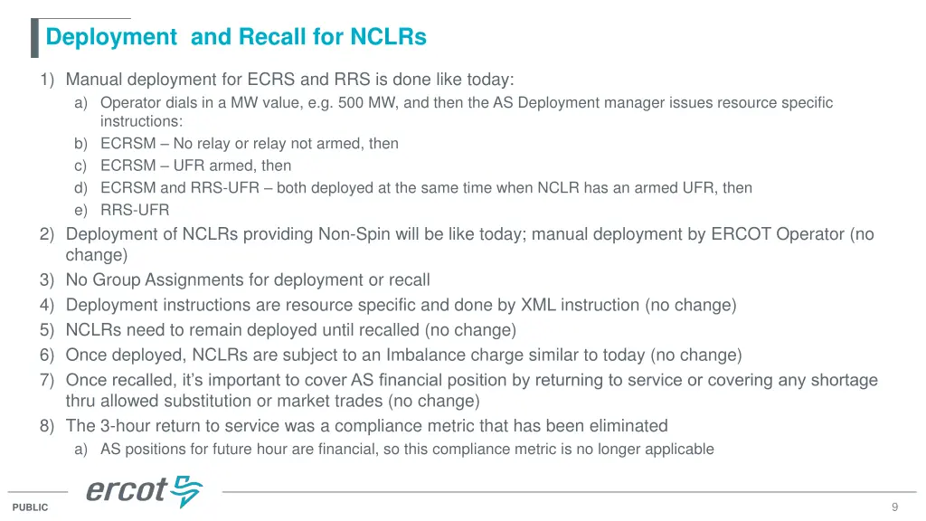 deployment and recall for nclrs