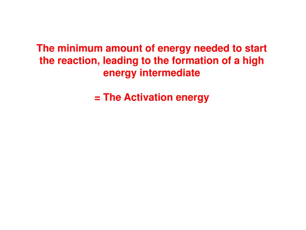 the minimum amount of energy needed to start