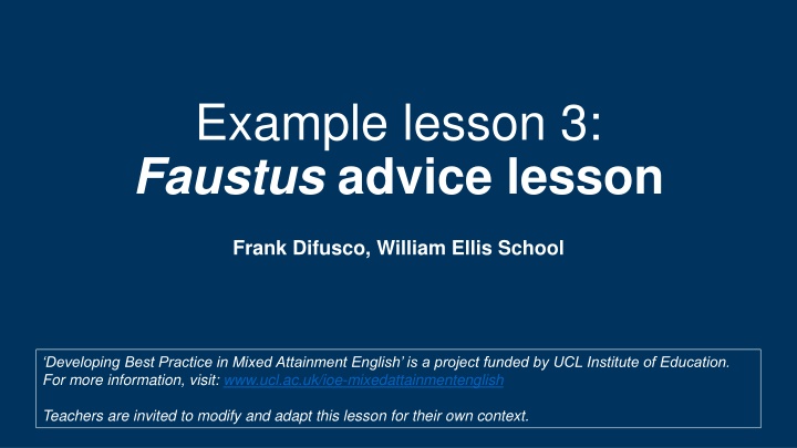 example lesson 3 faustus advice lesson