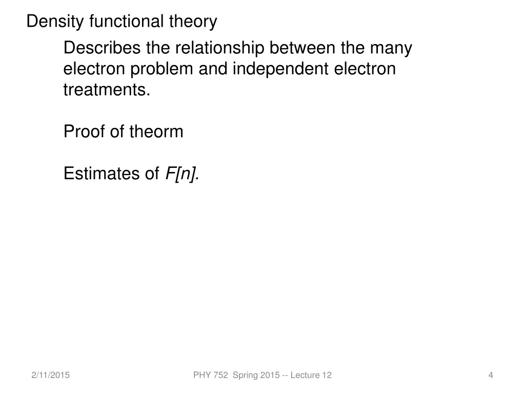 density functional theory describes