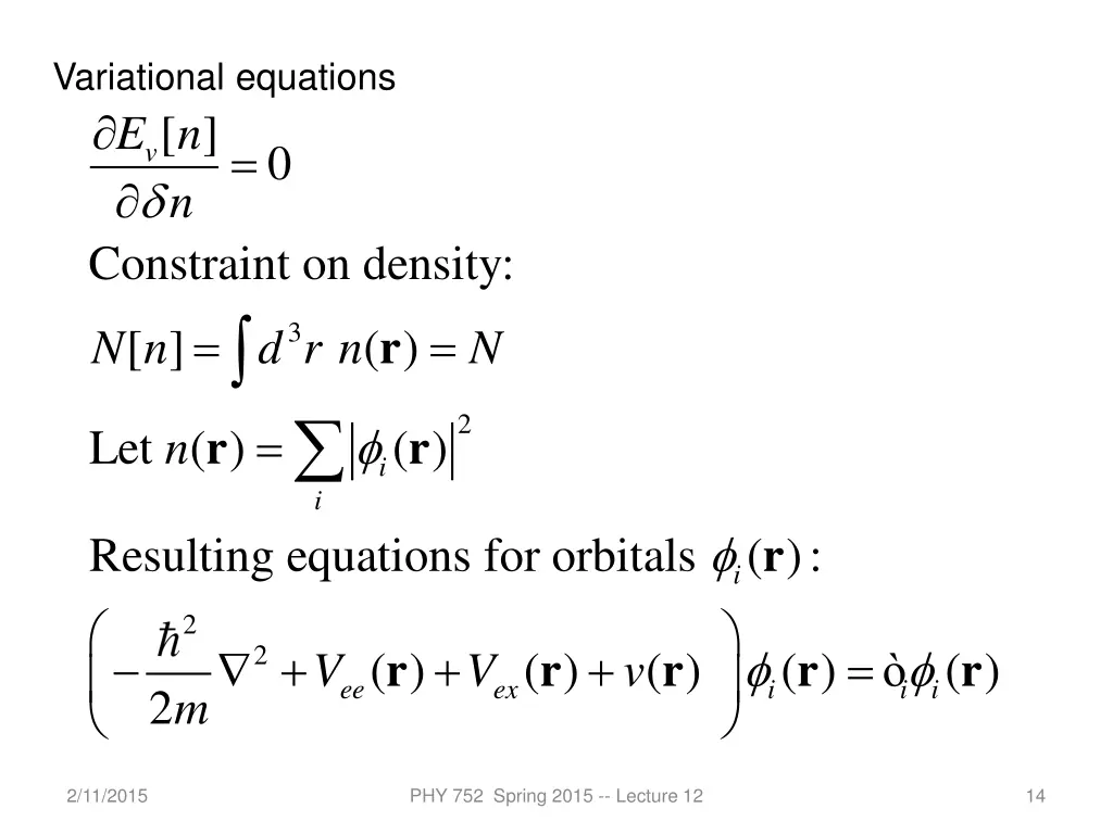 variational equations v n n