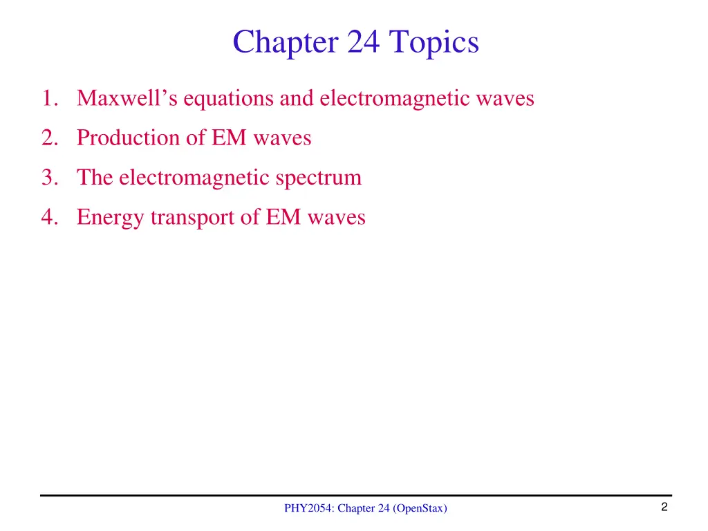 chapter 24 topics