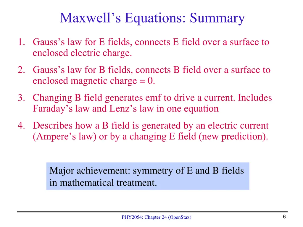 maxwell s equations summary