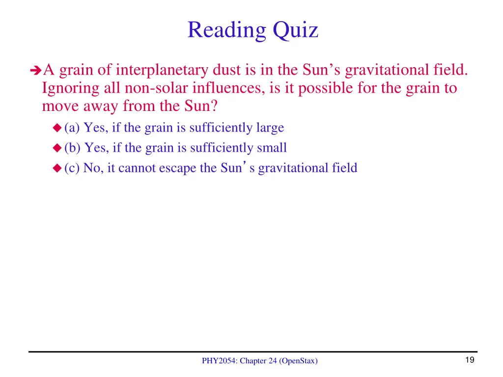 reading quiz