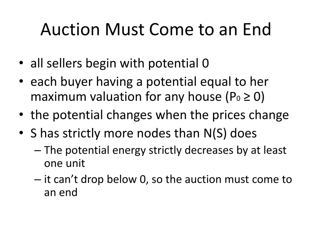 auction must come to an end 1