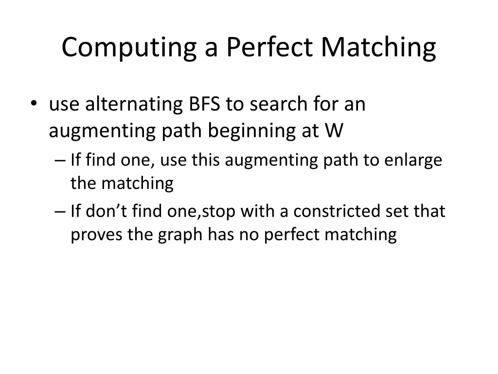computing a perfect matching 1