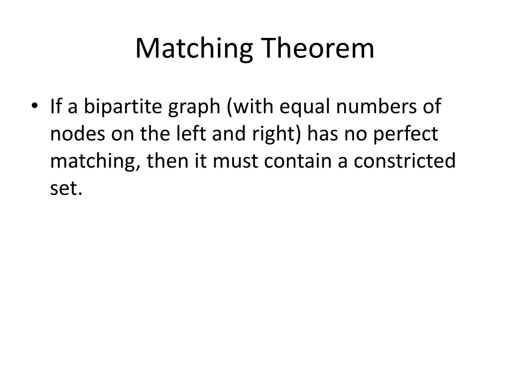 matching theorem