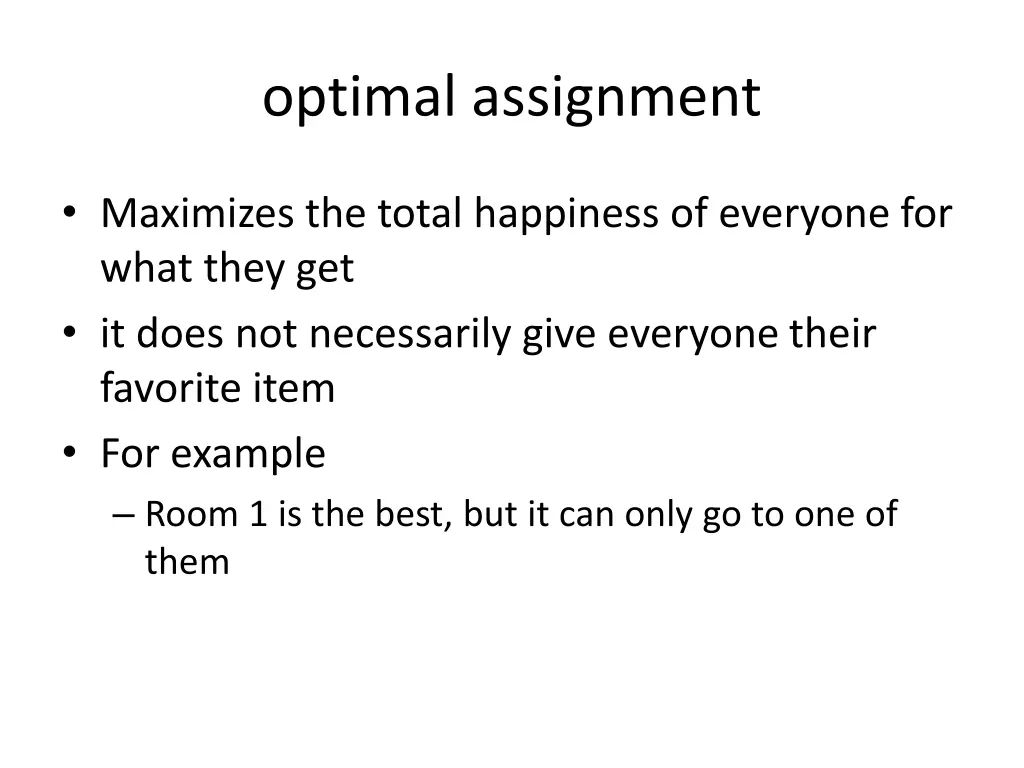 optimal assignment