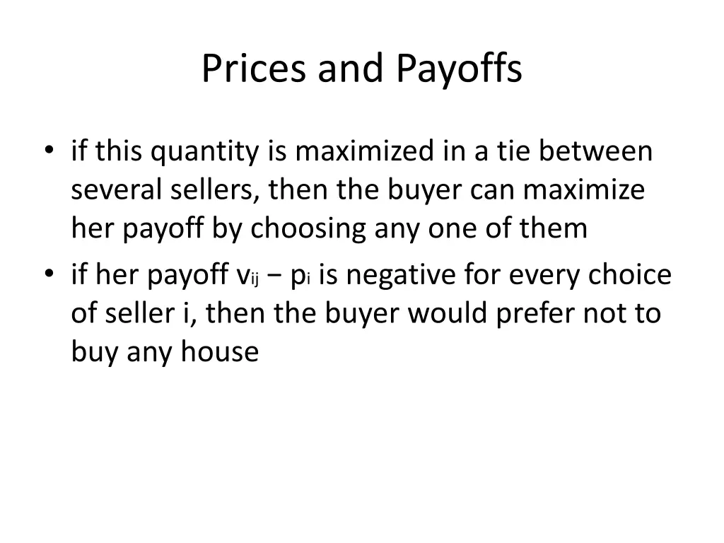 prices and payoffs 1