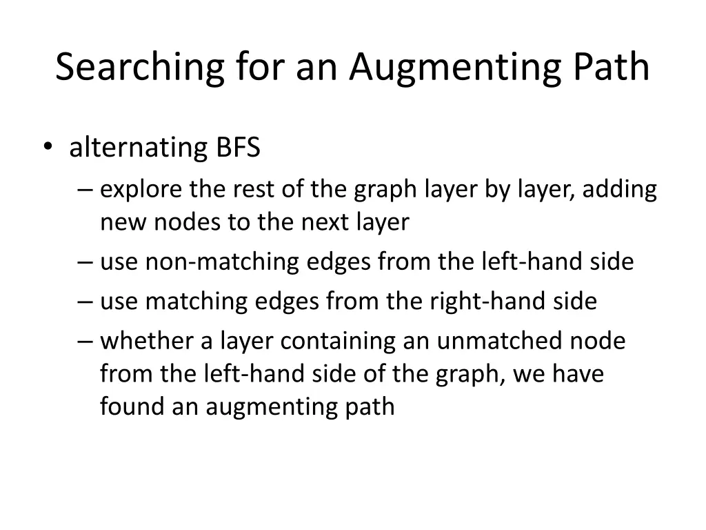 searching for an augmenting path
