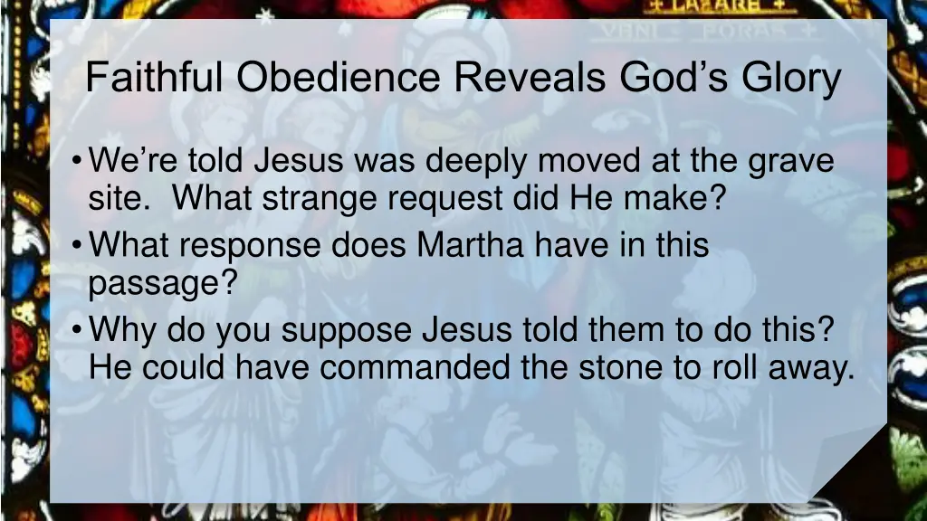 faithful obedience reveals god s glory