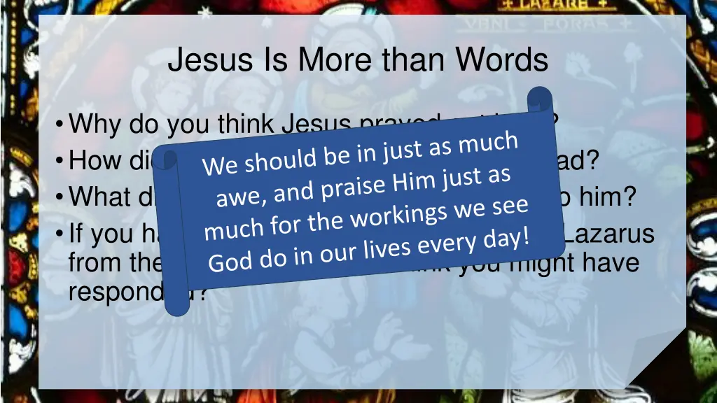jesus is more than words